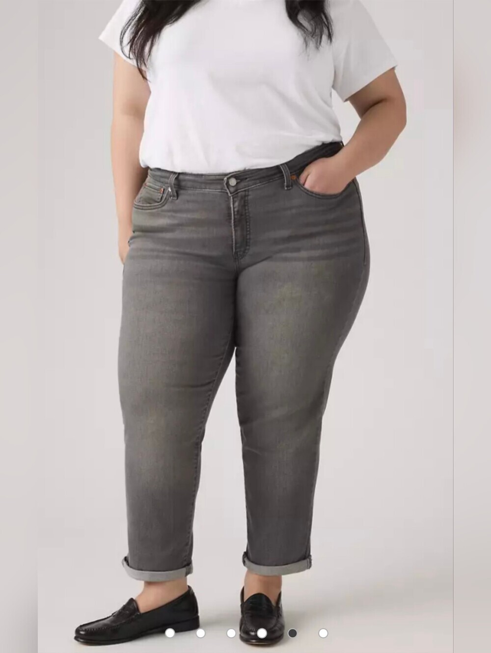 Levi's Boyfriend Stellar Stretch Jeans Gray Wash Plus Size 16W NWT